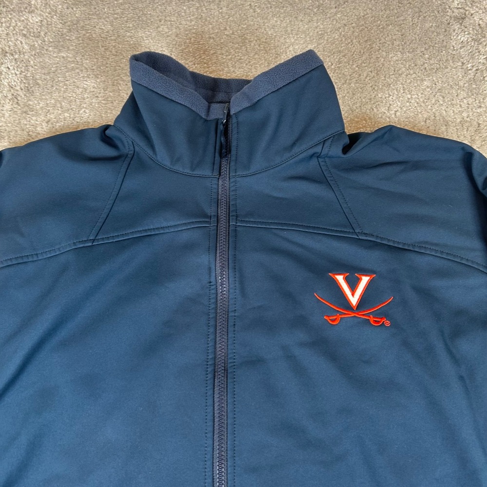 Columbia Softshell Jacket Mens XXL Navy Blue UVA Cavaliers Full Zip Virginia - Picture 2 of 15